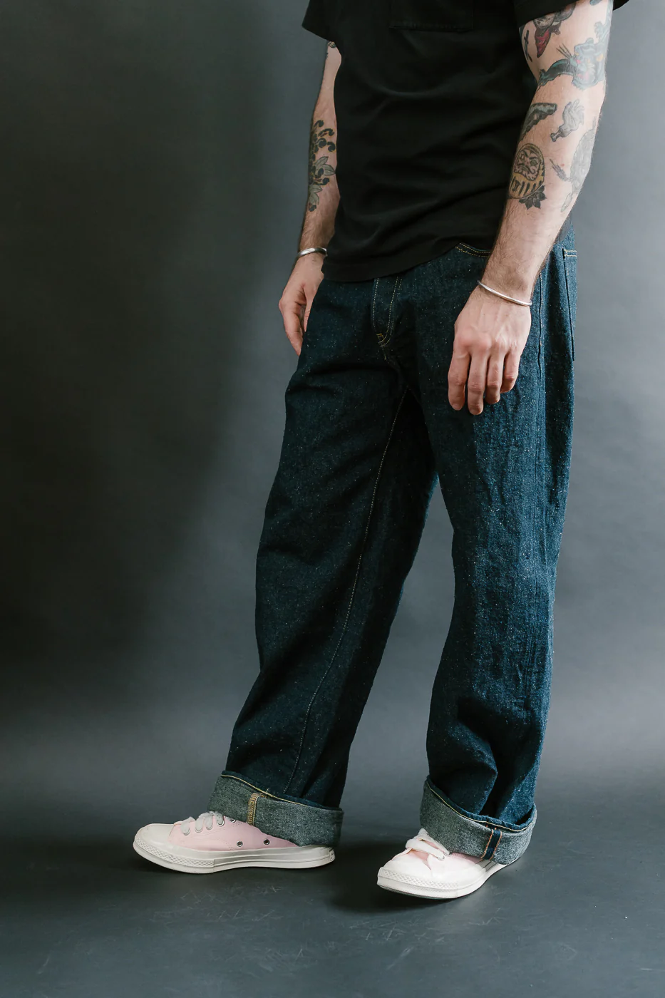 222CCD-GOLV - 15oz "Concrete Denim Grey Olive" Selvedge Denim - Super Wide Straight - Image 15