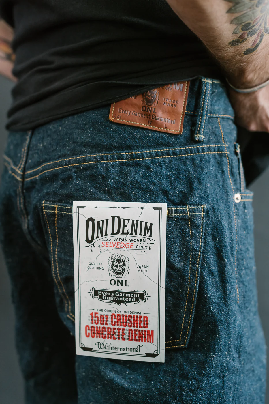 222CCD-GOLV - 15oz "Concrete Denim Grey Olive" Selvedge Denim - Super Wide Straight - Image 19