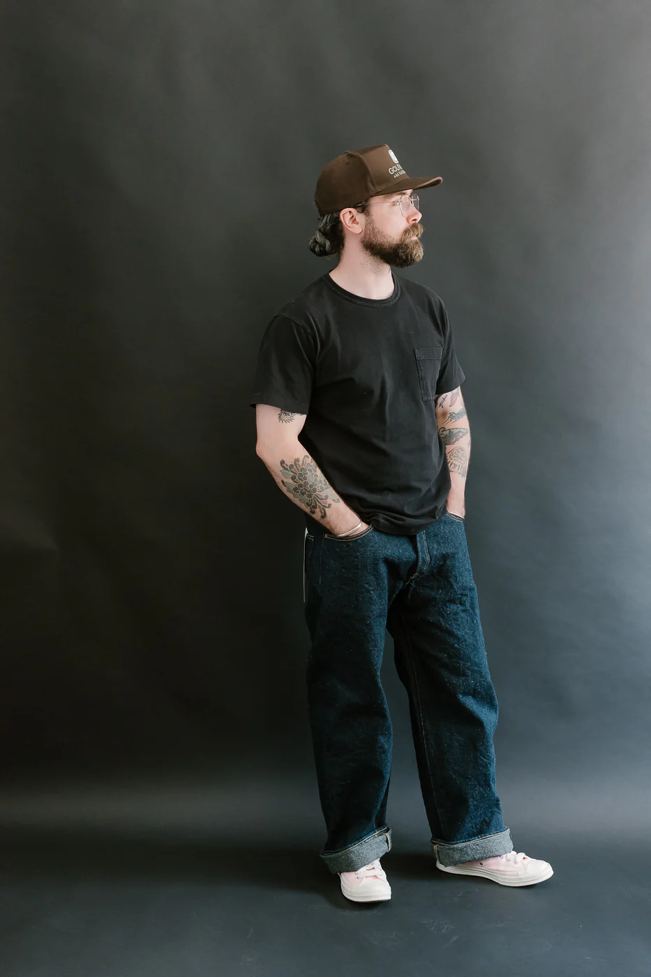 222CCD-GOLV - 15oz "Concrete Denim Grey Olive" Selvedge Denim - Super Wide Straight - Image 9