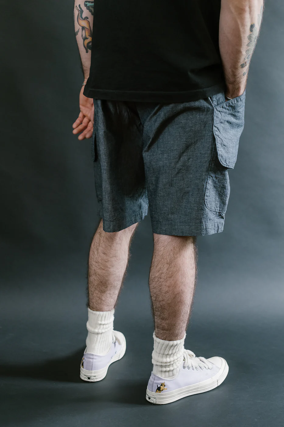 2323E-MC - E-Z Dee's Shorts Medium Weight Chambray - Indigo - Image 11