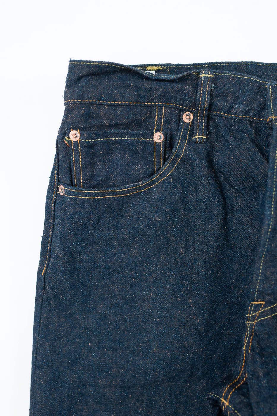 246CCD-MOCA - 15oz "Concrete Denim Mocha" Selvedge Denim - Clean Straight - Image 4