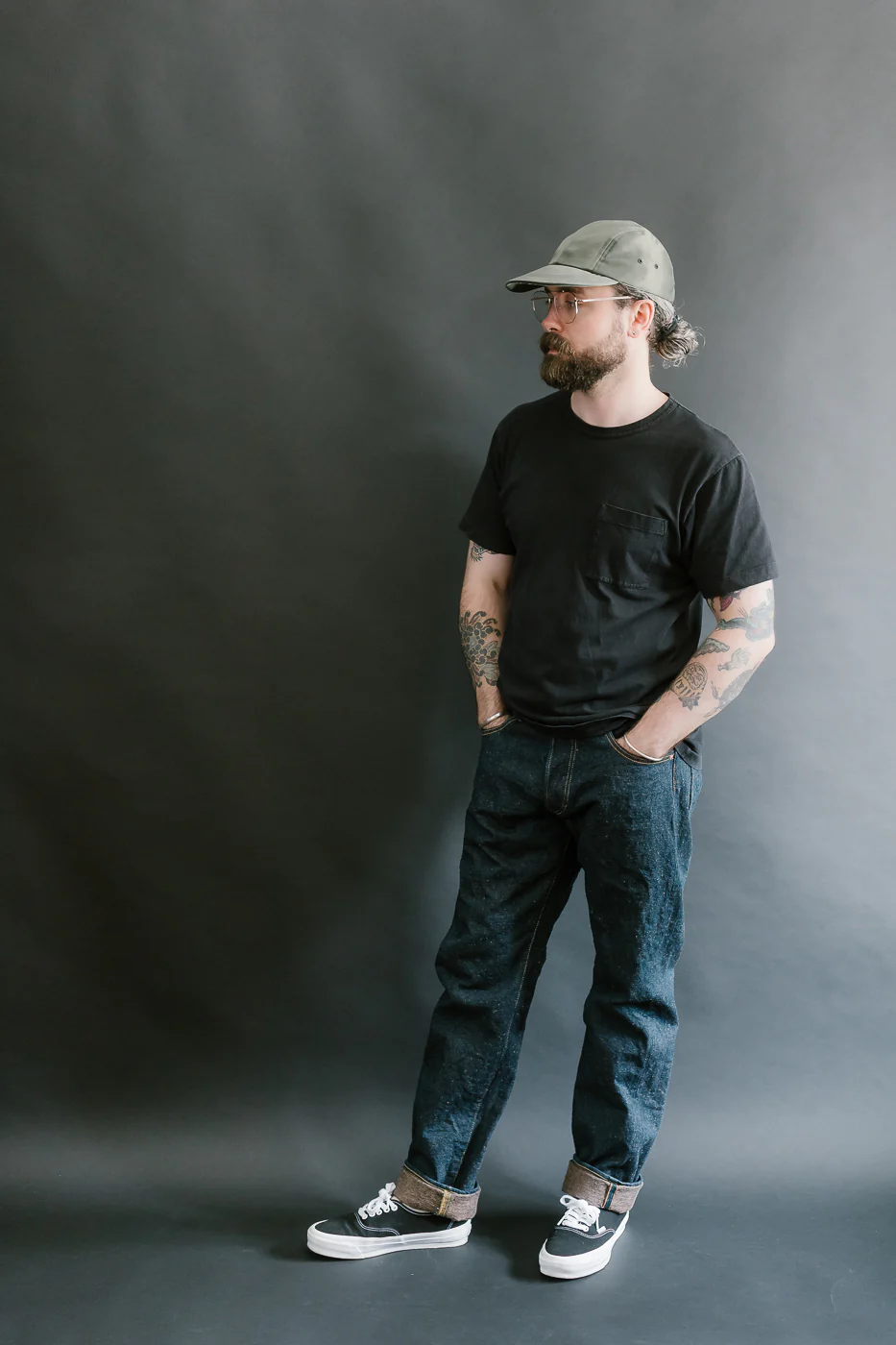 246CCD-MOCA - 15oz "Concrete Denim Mocha" Selvedge Denim - Clean Straight - Image 9