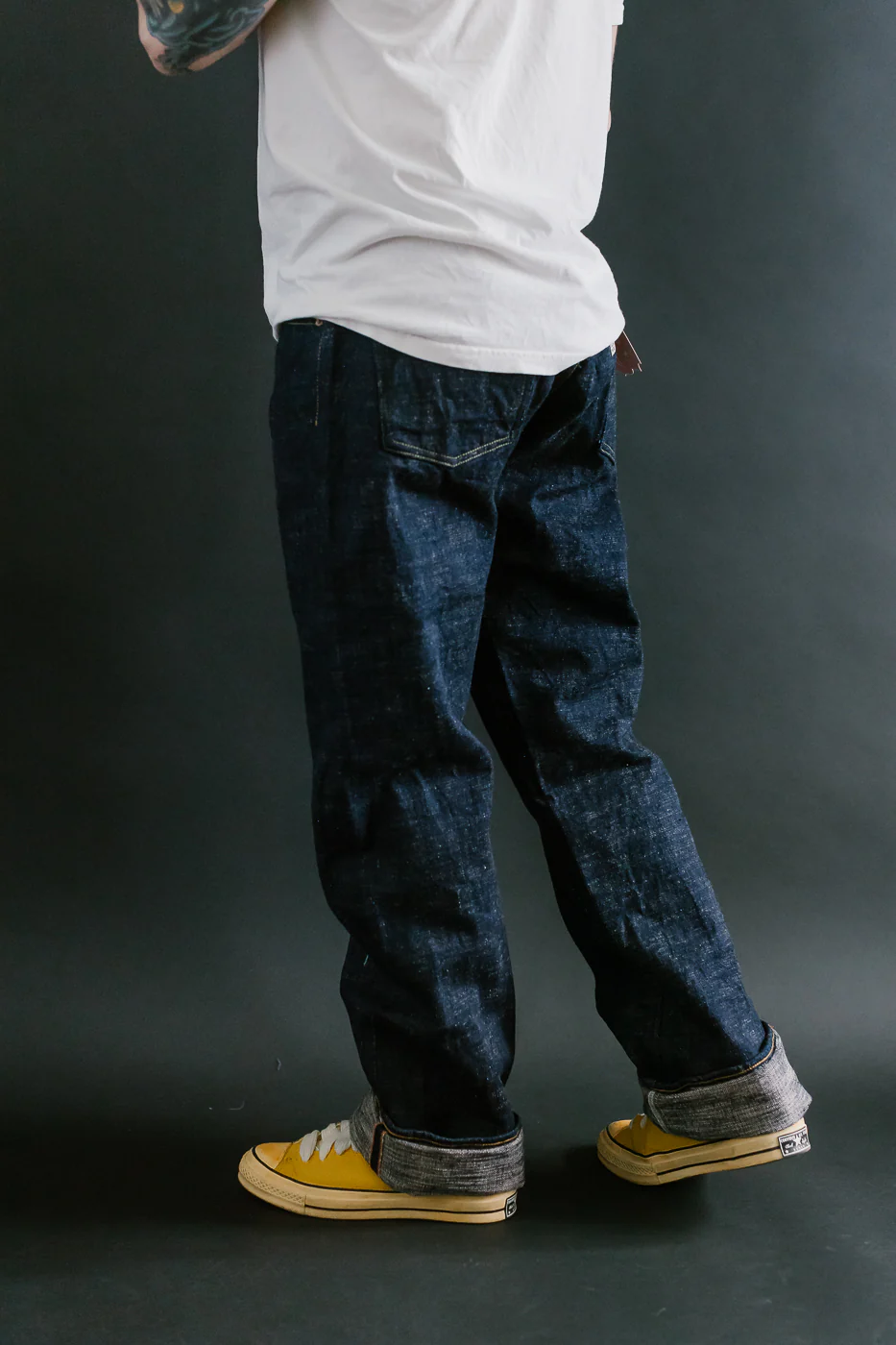 15oz Slub Yarn Indigo Cinch Back Selvedge Jeans - Heritage Fit - Image 15