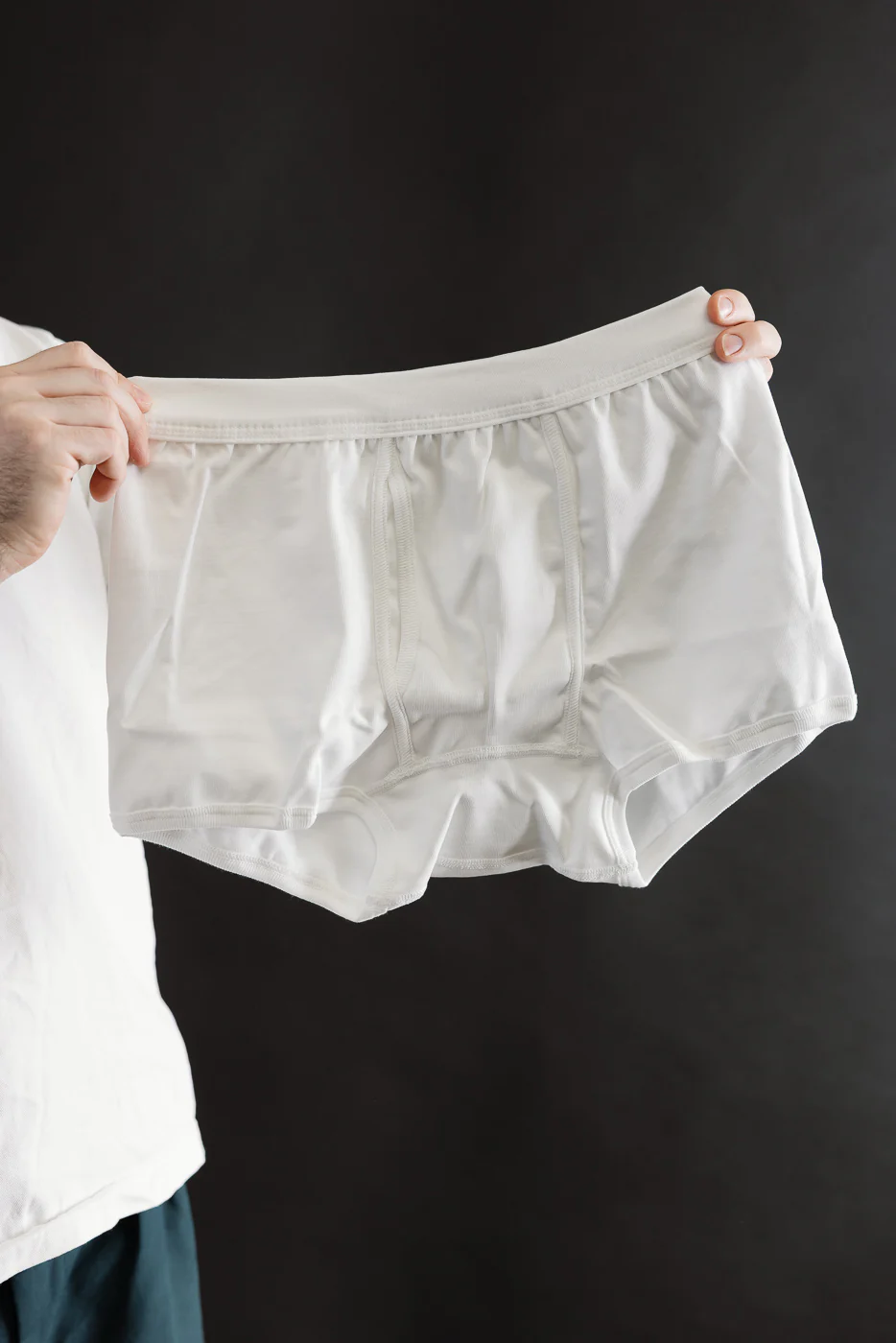 254.01 - Loopwheeled Boxer Brief - White - Image 4