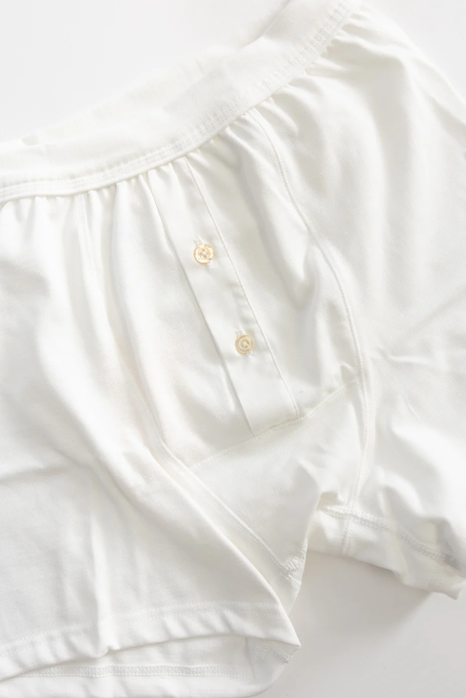 255.01 - Loopwheeled Boxer Button Fly - White - Image 2