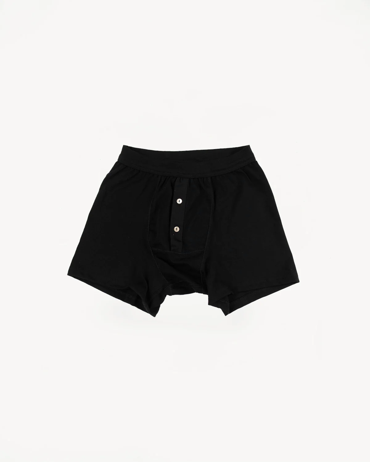 255.99 - Loopwheeled Boxer Button Fly - Deep Black