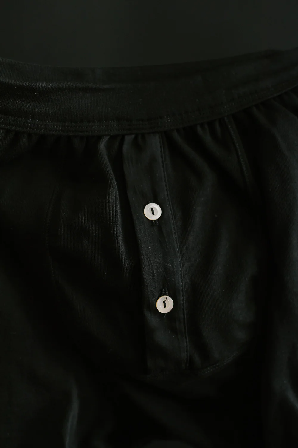 255.99 - Loopwheeled Boxer Button Fly - Deep Black - Image 5