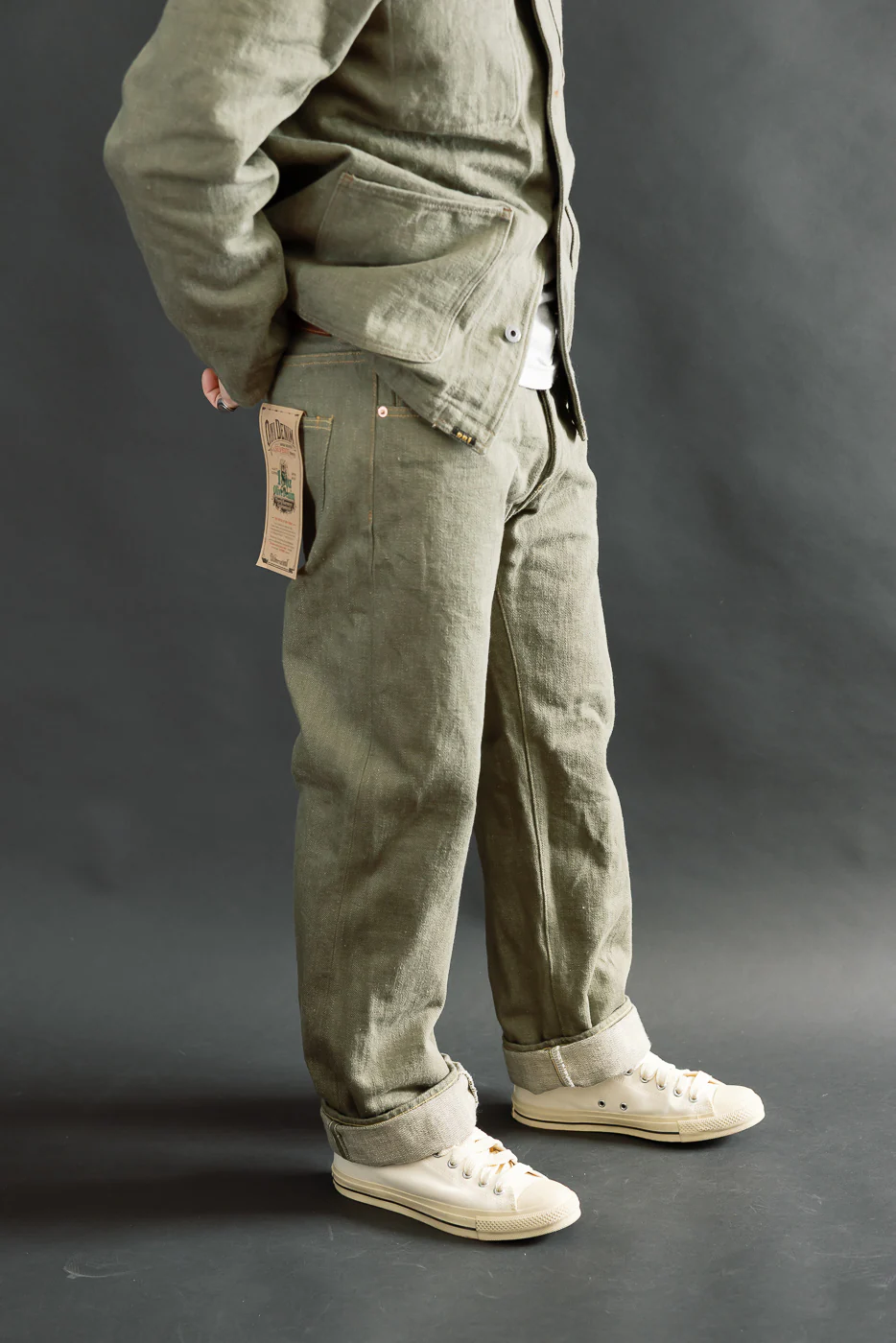266-OLD18 - 18oz "Olive Denim" Selvedge Jeans - Relax Straight - Image 11