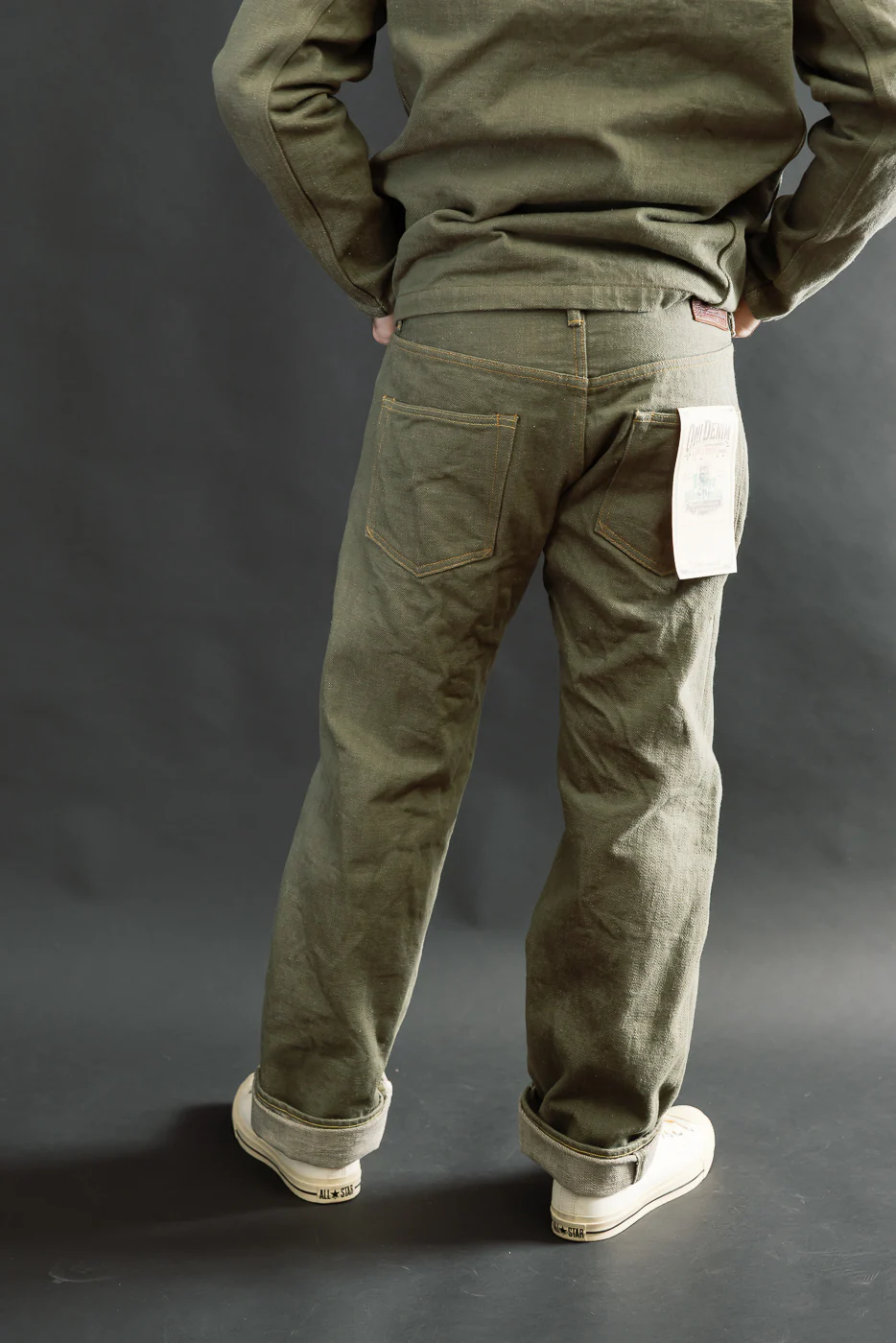 266-OLD18 - 18oz "Olive Denim" Selvedge Jeans - Relax Straight - Image 12
