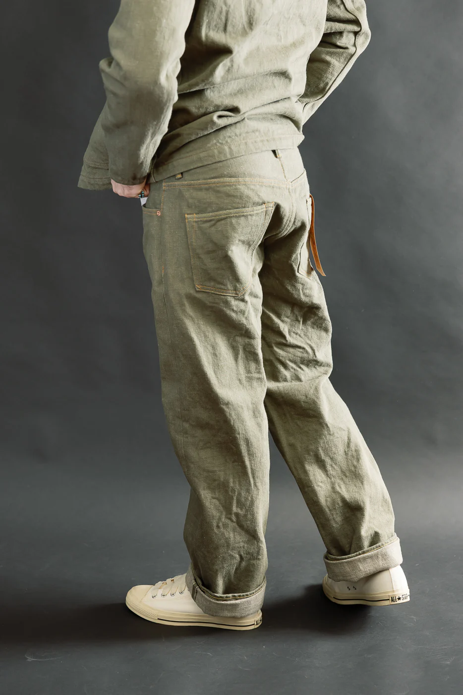266-OLD18 - 18oz "Olive Denim" Selvedge Jeans - Relax Straight - Image 13