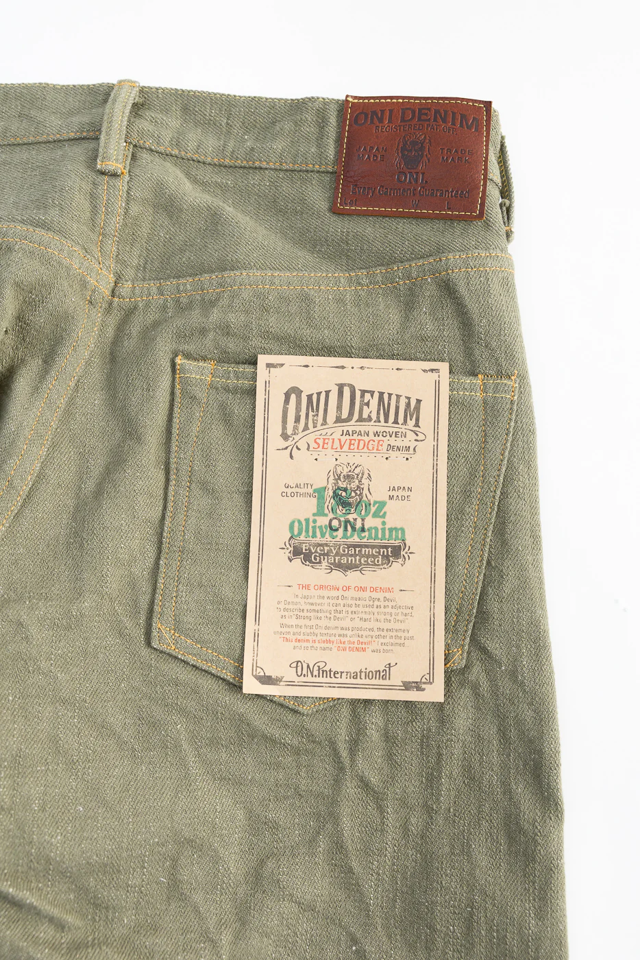 266-OLD18 - 18oz "Olive Denim" Selvedge Jeans - Relax Straight - Image 2