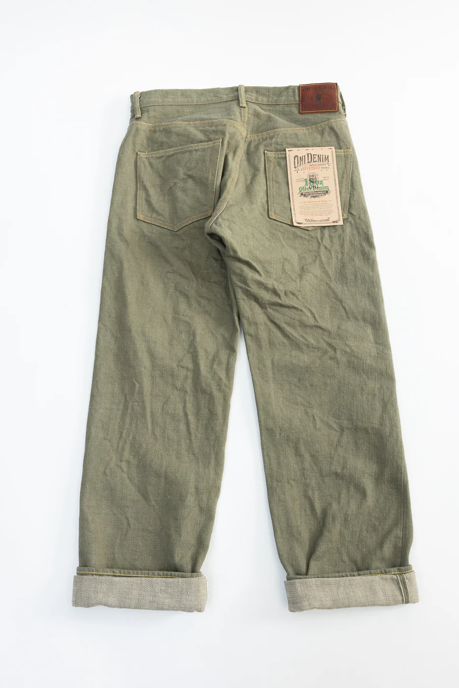266-OLD18 - 18oz "Olive Denim" Selvedge Jeans - Relax Straight - Image 6