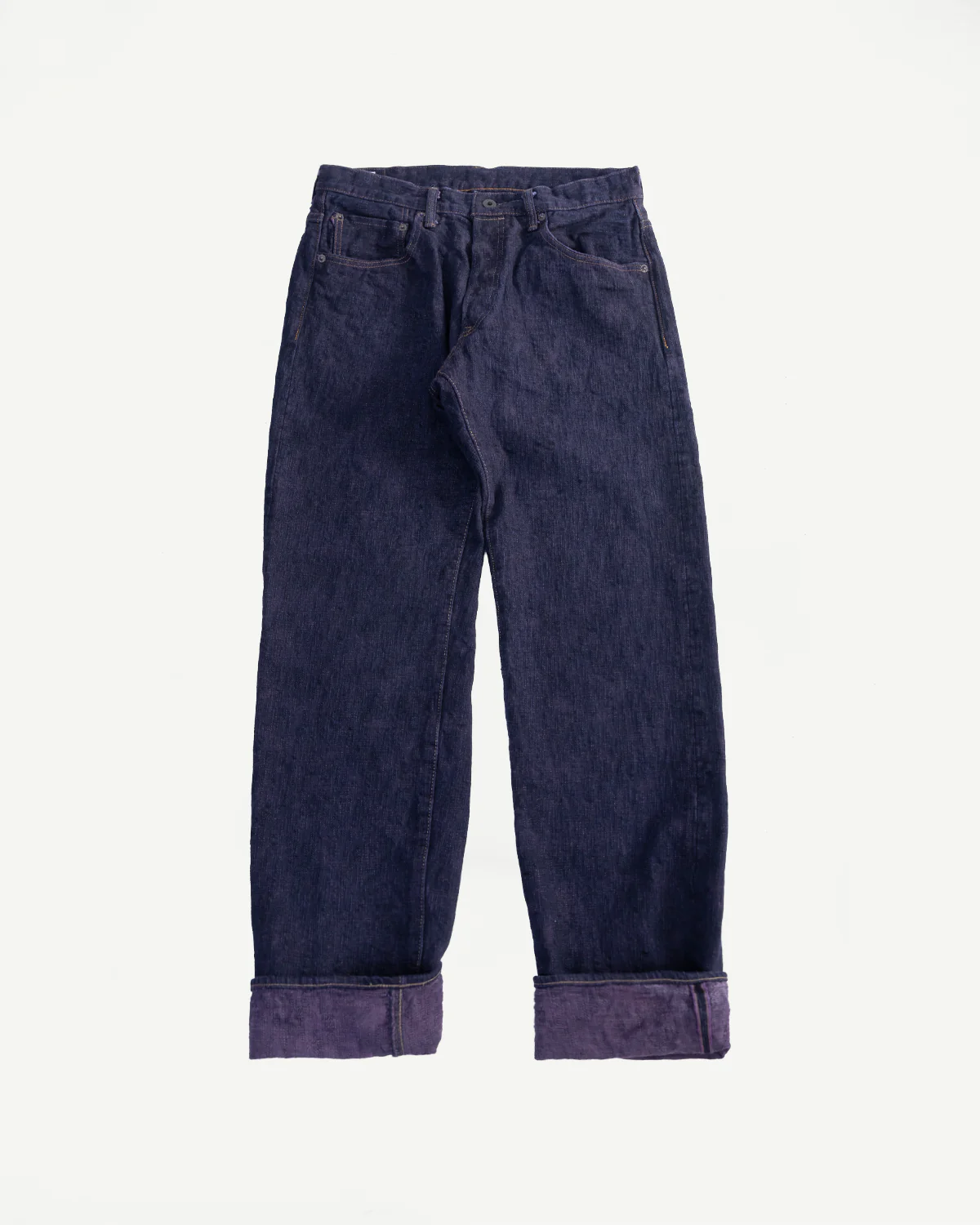277BUM-MU - 17oz Bumpy Denim Murasaki - Just Right Straight