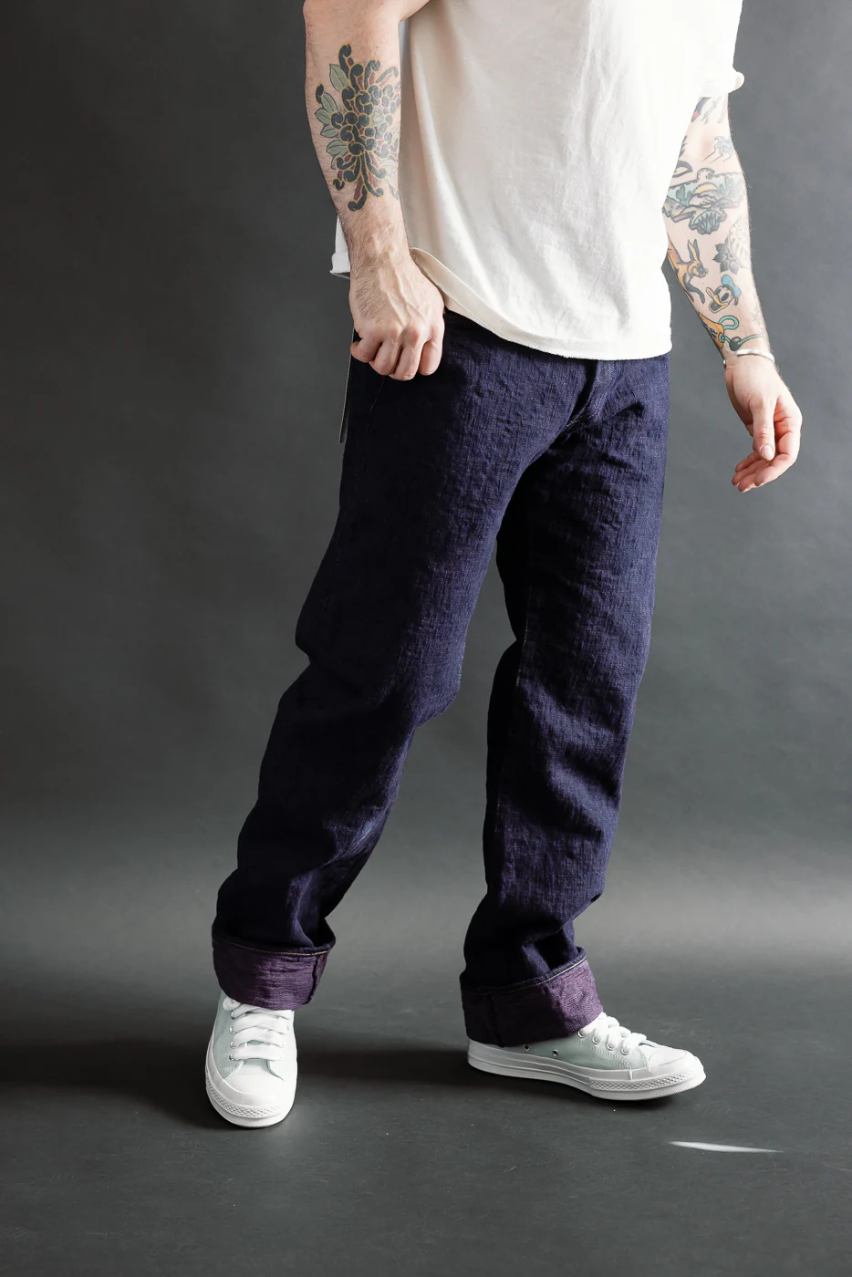 277BUM-MU - 17oz Bumpy Denim Murasaki - Just Right Straight - Image 11