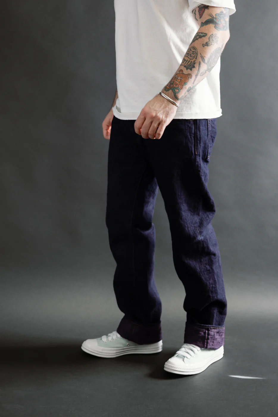 277BUM-MU - 17oz Bumpy Denim Murasaki - Just Right Straight - Image 14