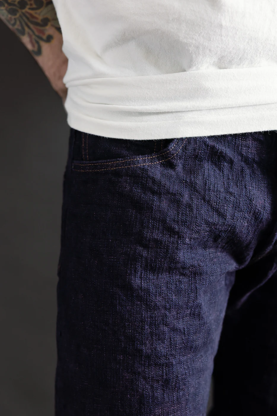 277BUM-MU - 17oz Bumpy Denim Murasaki - Just Right Straight - Image 16
