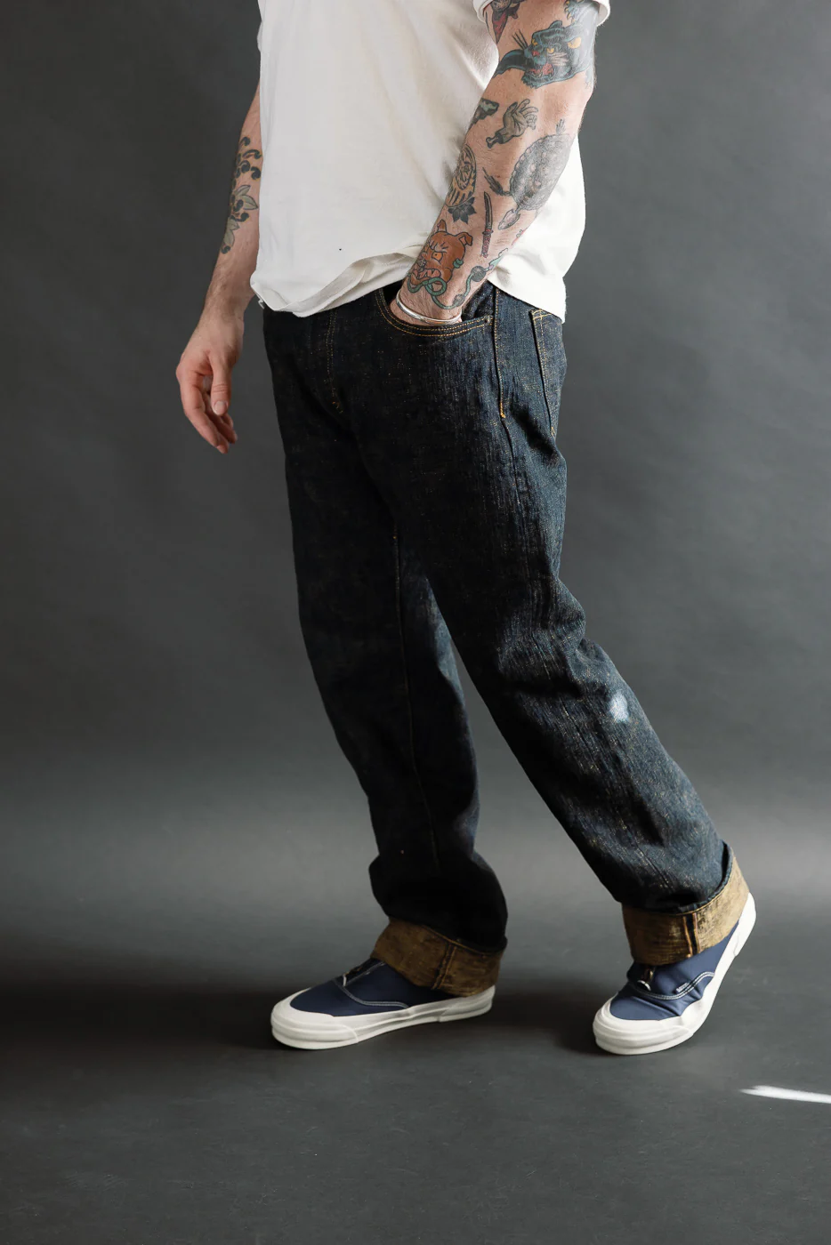 277BUM-OU - 17oz Bumpy Denim Oudo - Just Right Straight - Image 11