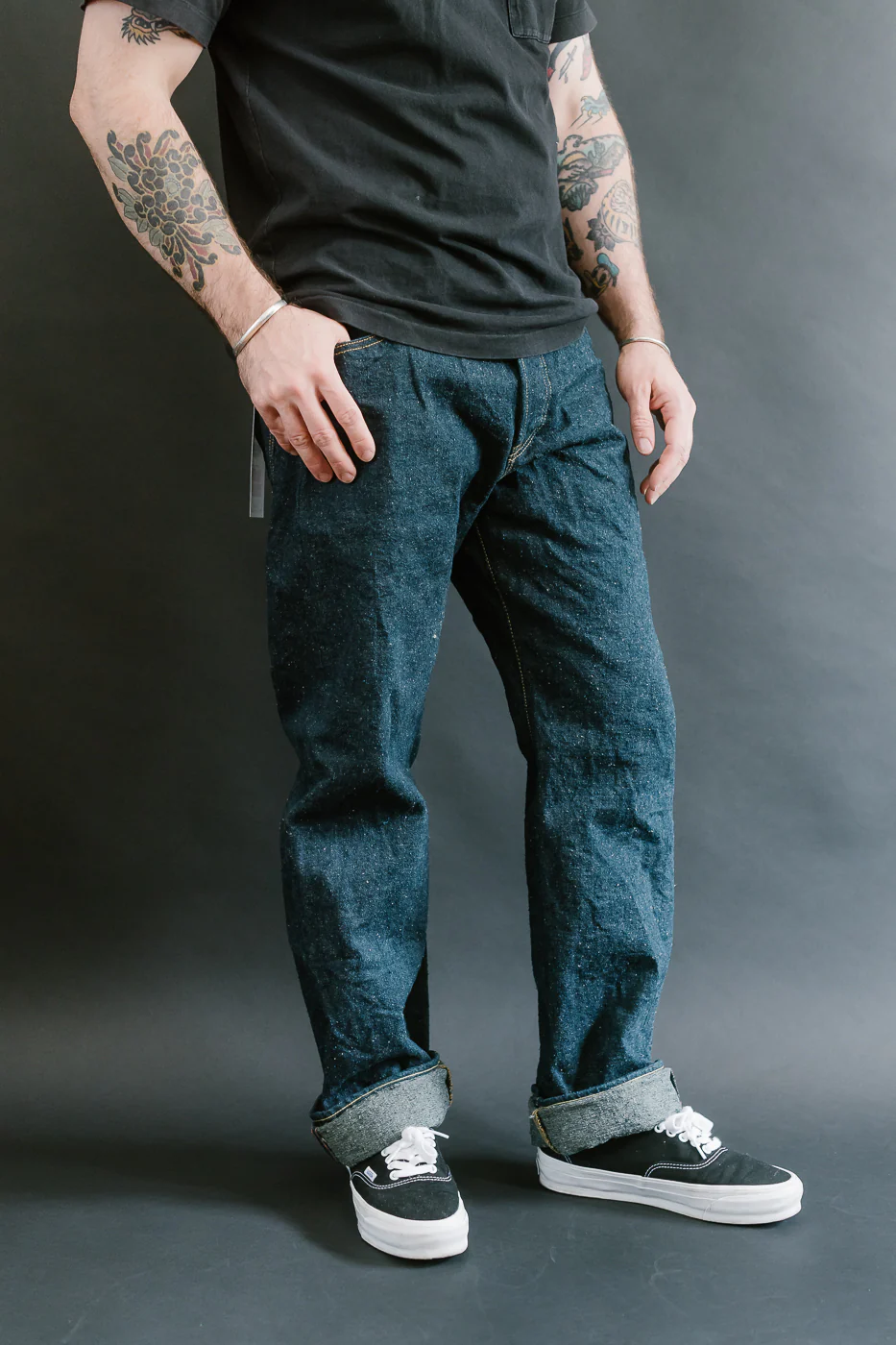 288CCD-GOLV - 15oz "Concrete Denim Grey Olive" Selvedge Denim - Classic Straight - Image 11
