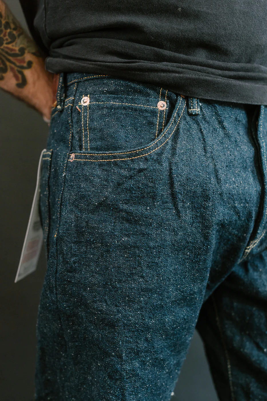 288CCD-GOLV - 15oz "Concrete Denim Grey Olive" Selvedge Denim - Classic Straight - Image 17
