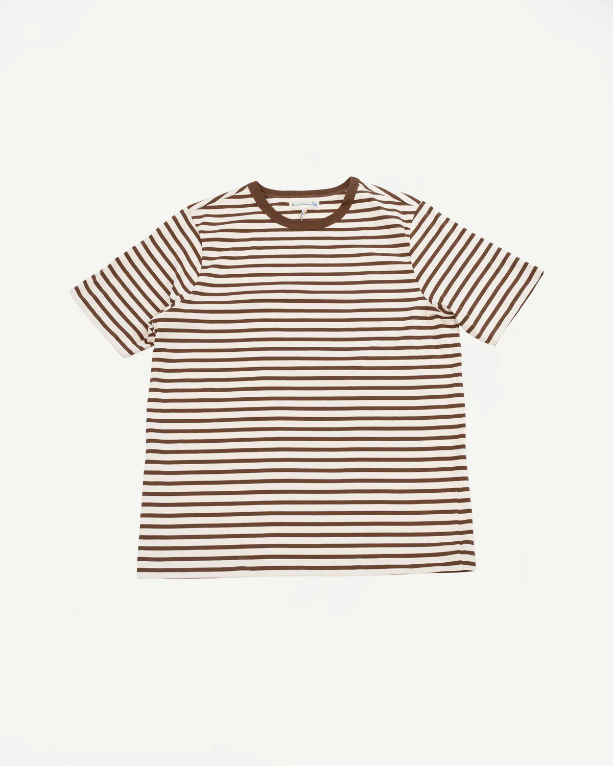 2M14.1202 - 6.8oz Circular Knit Relaxed Fit Stripe T-Shirt - Chestnut, Nature