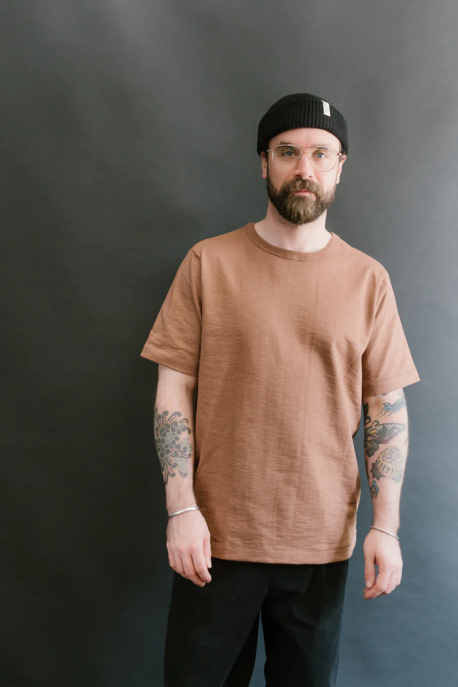 2S14.12 - 10.7oz Loopwheeled Heavy T-Shirt Relaxed Fit - Nut - Image 14