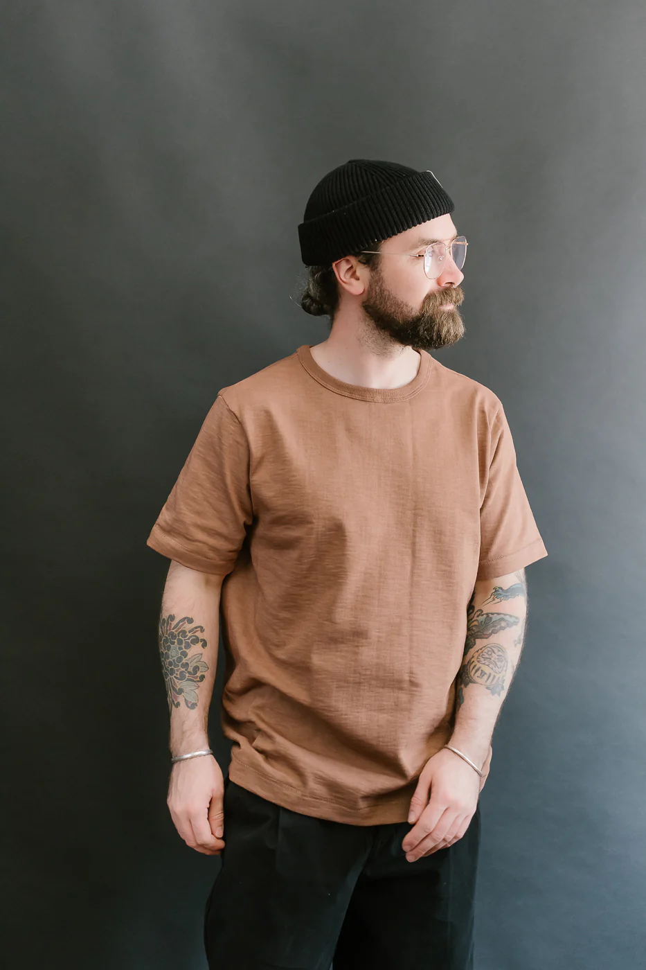 2S14.12 - 10.7oz Loopwheeled Heavy T-Shirt Relaxed Fit - Nut - Image 9