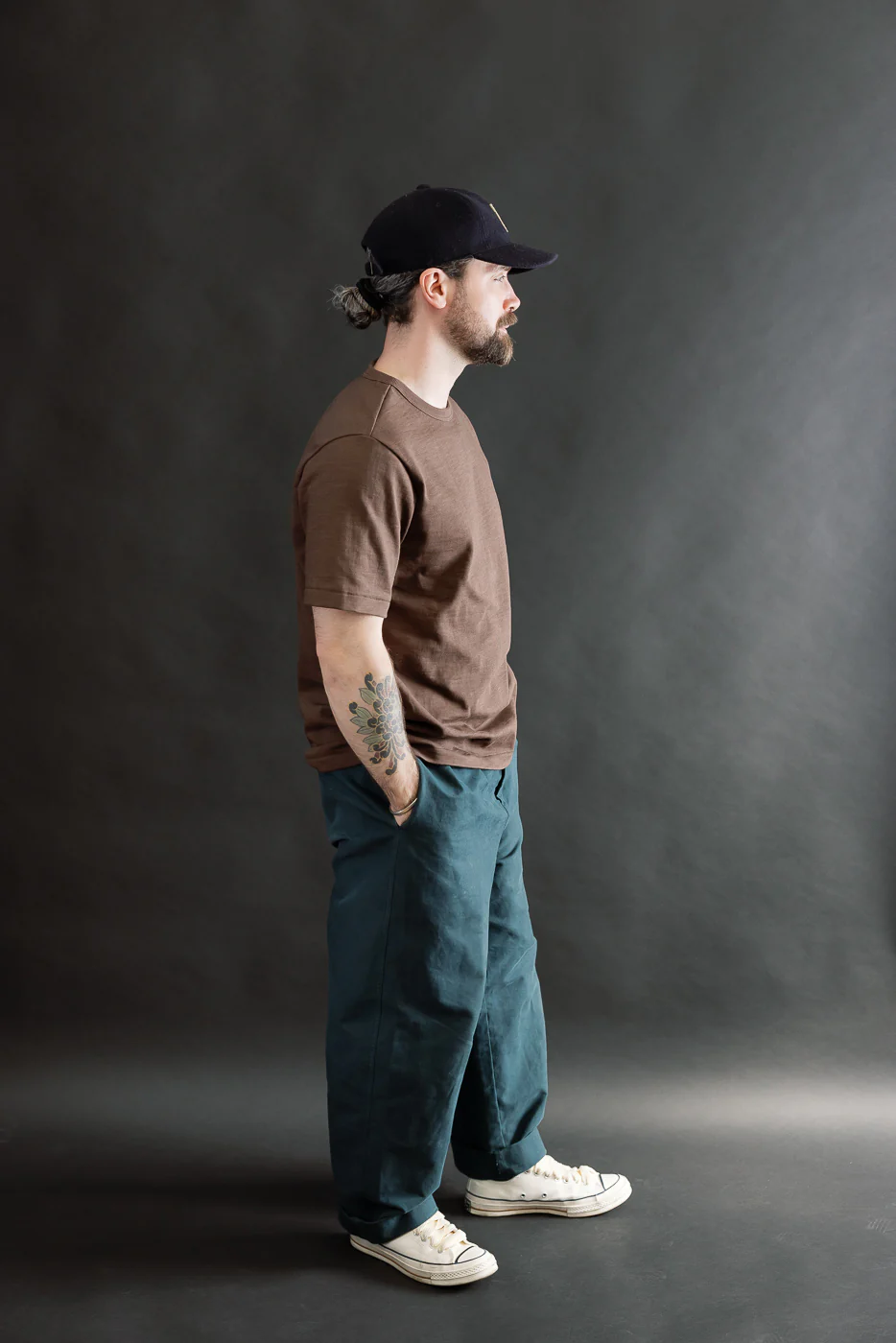 2S14.192 - 10.7oz Loopwheeled Heavy T-Shirt Relaxed Fit - Chocolate - Image 6