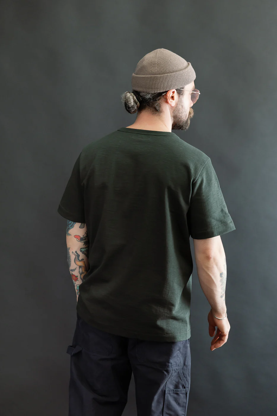 2S14.401 - 10.7oz Loopwheeled Heavy T-Shirt Relaxed Fit - Forest - Image 11