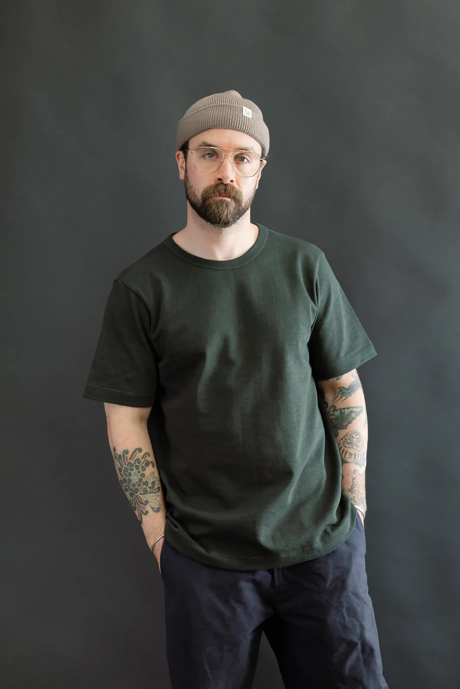 2S14.401 - 10.7oz Loopwheeled Heavy T-Shirt Relaxed Fit - Forest - Image 8