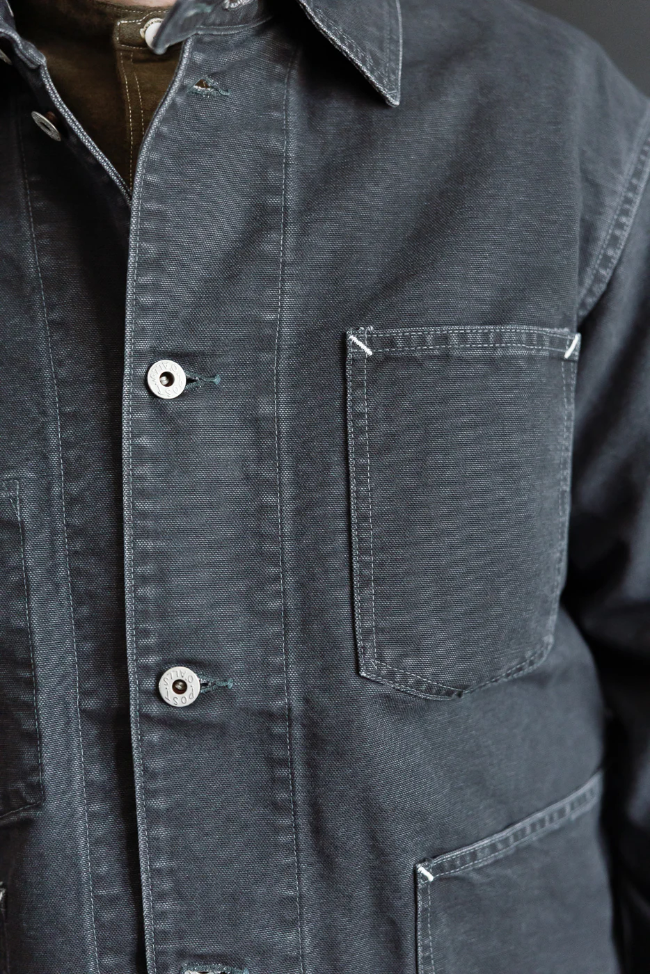 3133-PCB - Post 46 Coverall Pigment Dyed Canvas - Washed Black - Image 17