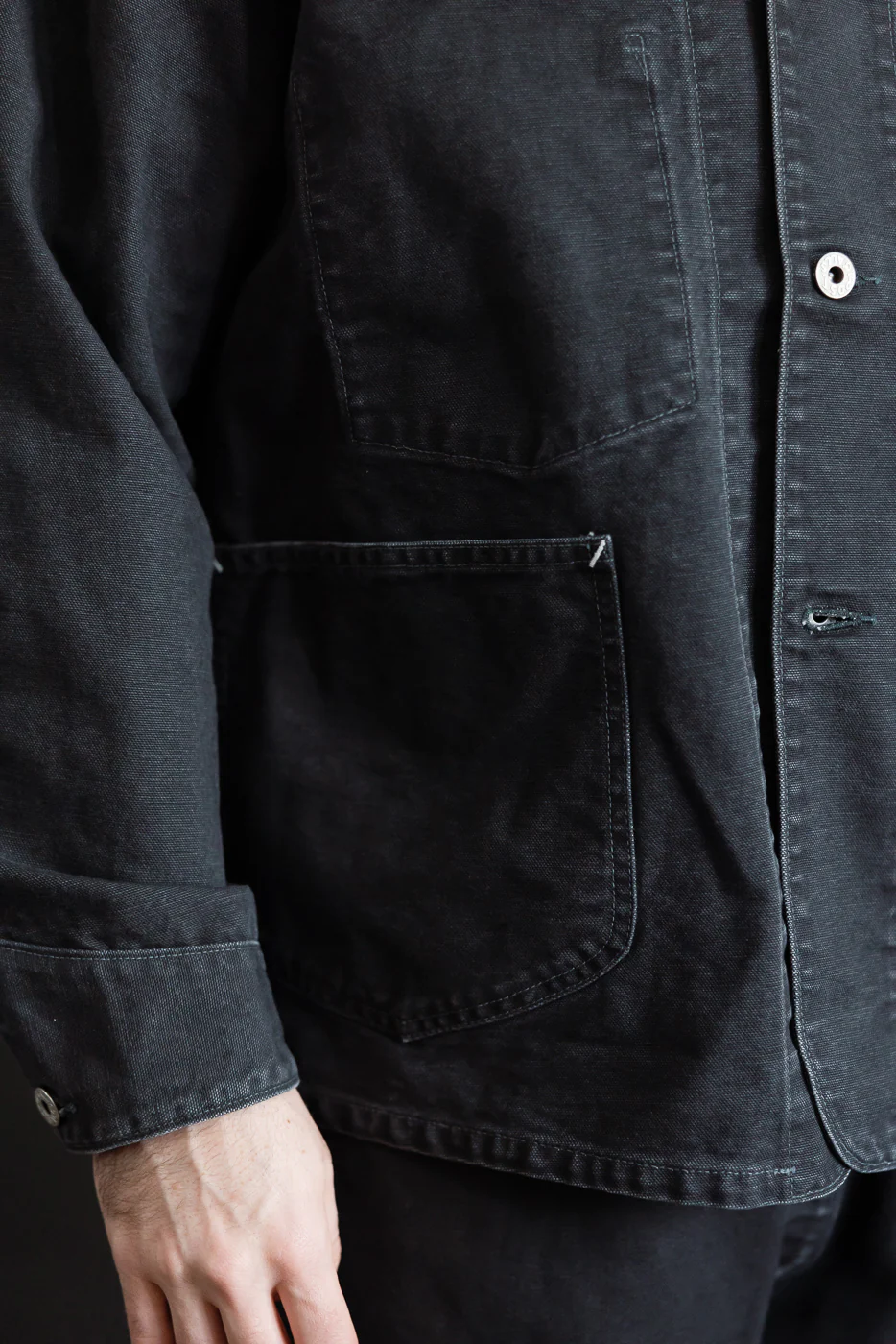 3133-PCB - Post 46 Coverall Pigment Dyed Canvas - Washed Black - Image 20