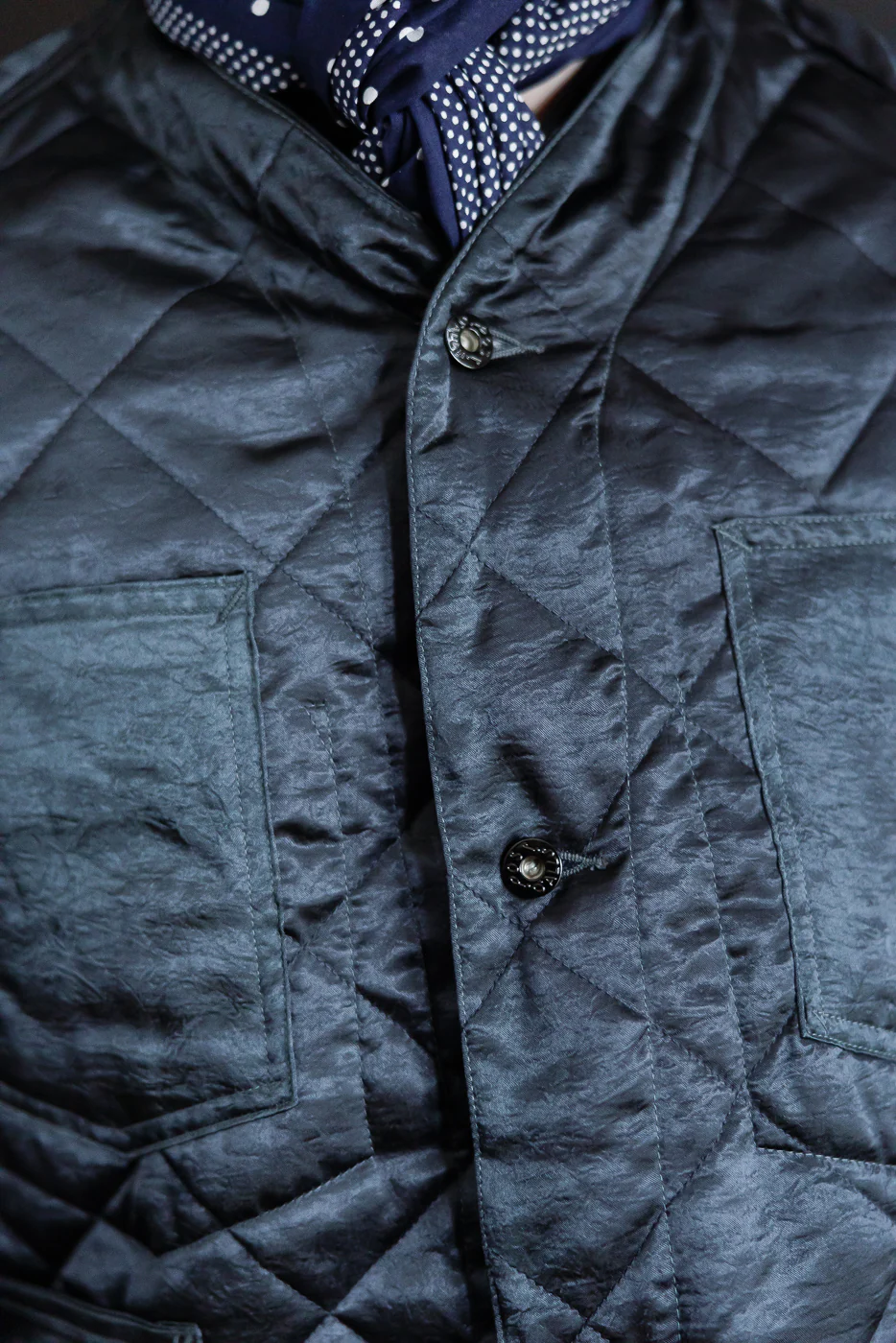3134DV-ASD - Post 47 Quilted Acetate Sateen Coverall - Dark Grey - Image 17
