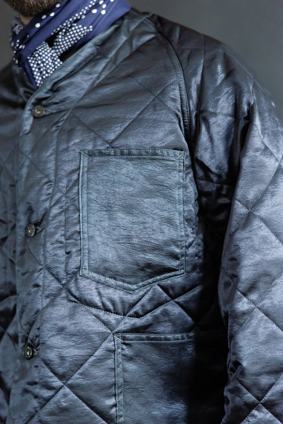 3134DV-ASD - Post 47 Quilted Acetate Sateen Coverall - Dark Grey - Image 21