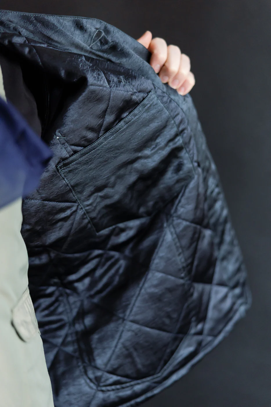 3134DV-ASD - Post 47 Quilted Acetate Sateen Coverall - Dark Grey - Image 22