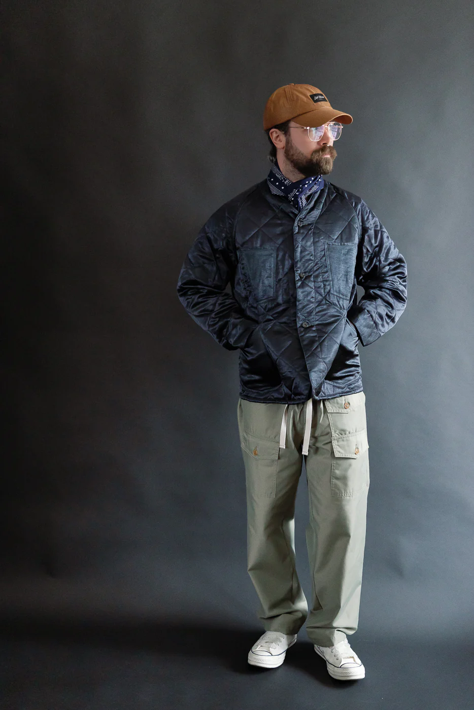 3134DV-ASD - Post 47 Quilted Acetate Sateen Coverall - Dark Grey - Image 6