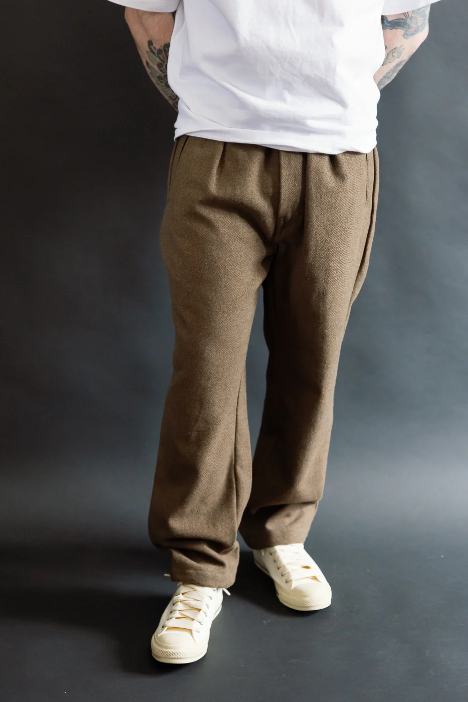 3315-BTB - EZ Lax 4 Basket Tweed Pants - Brown - Image 11