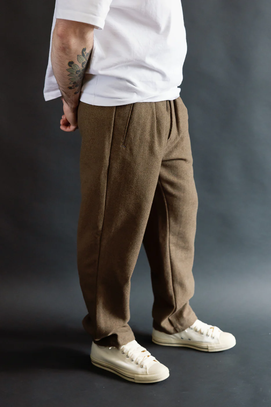 3315-BTB - EZ Lax 4 Basket Tweed Pants - Brown - Image 12