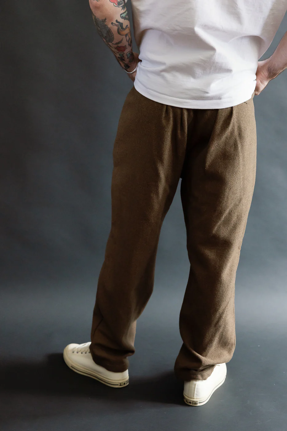 3315-BTB - EZ Lax 4 Basket Tweed Pants - Brown - Image 13