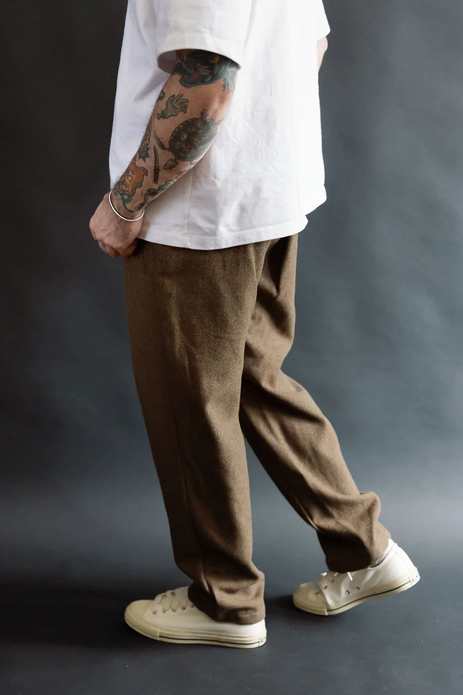 3315-BTB - EZ Lax 4 Basket Tweed Pants - Brown - Image 14