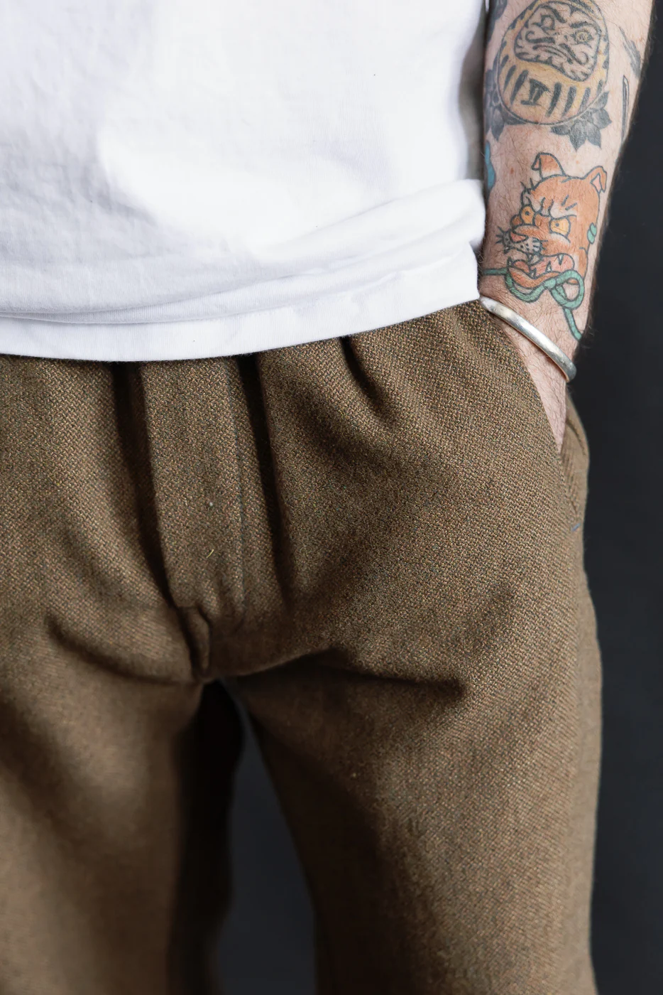 3315-BTB - EZ Lax 4 Basket Tweed Pants - Brown - Image 16