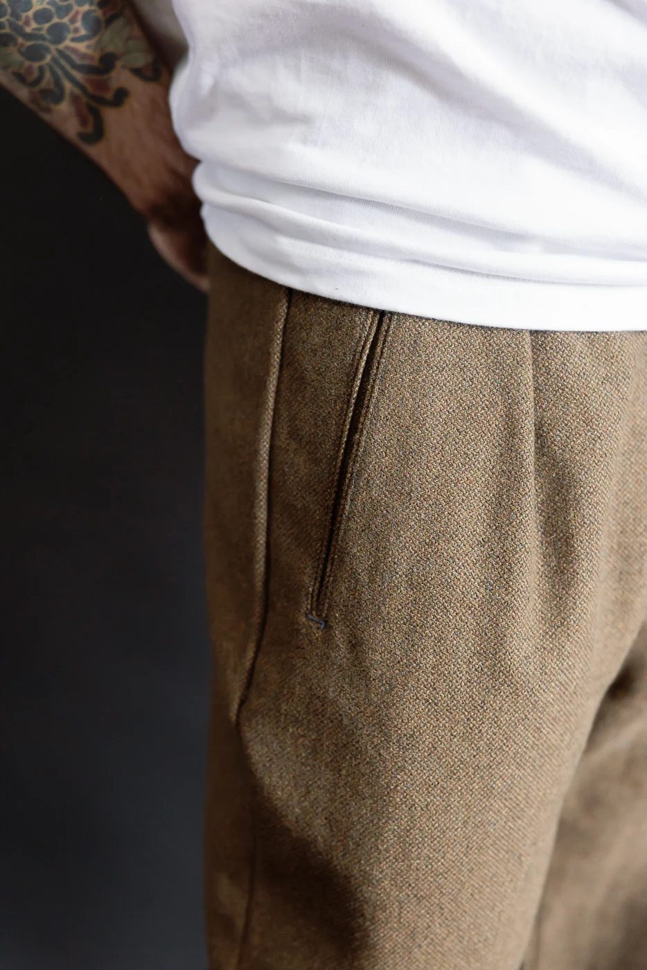 3315-BTB - EZ Lax 4 Basket Tweed Pants - Brown - Image 17