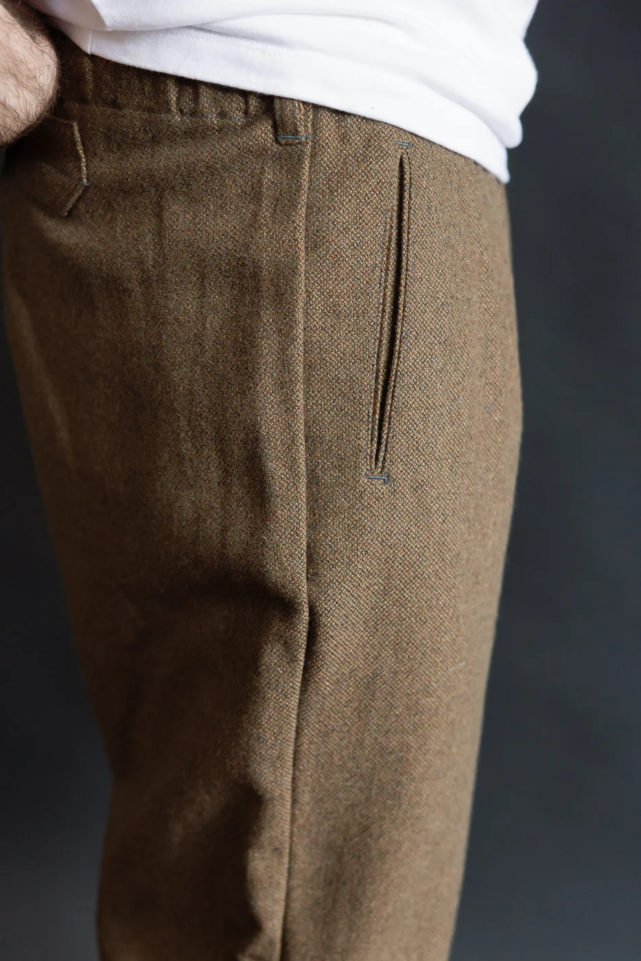 3315-BTB - EZ Lax 4 Basket Tweed Pants - Brown - Image 19