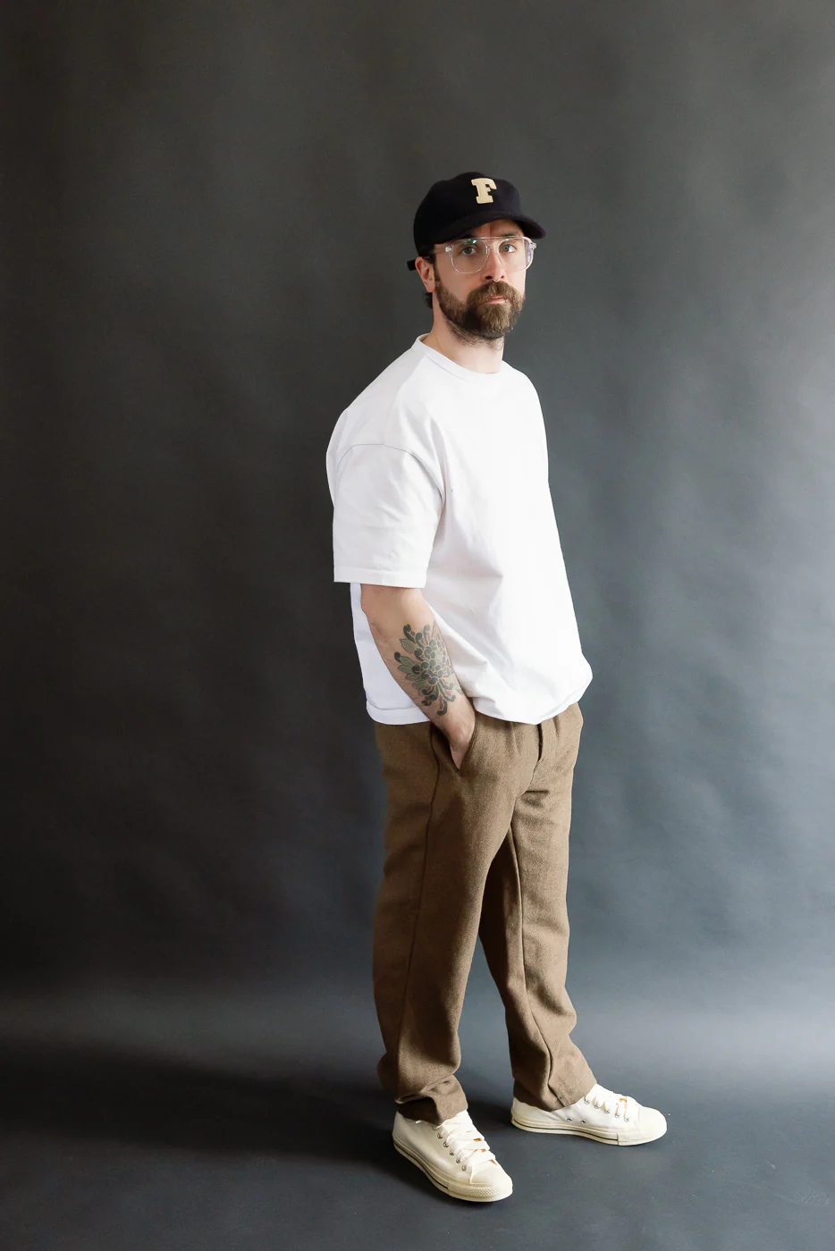 3315-BTB - EZ Lax 4 Basket Tweed Pants - Brown - Image 9