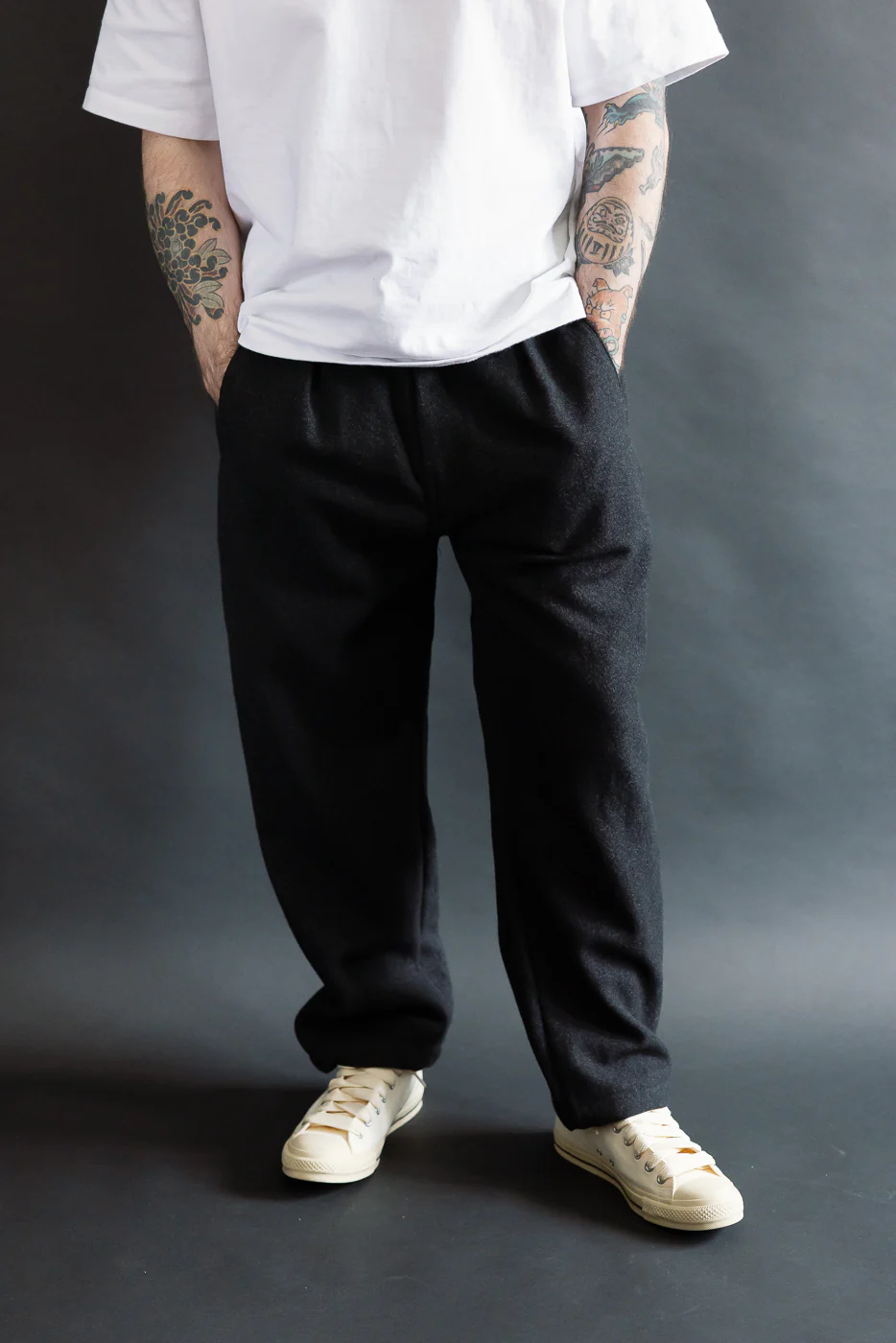 3315-BTC - EZ Lax 4 Basket Tweed Pants - Charcoal - Image 10