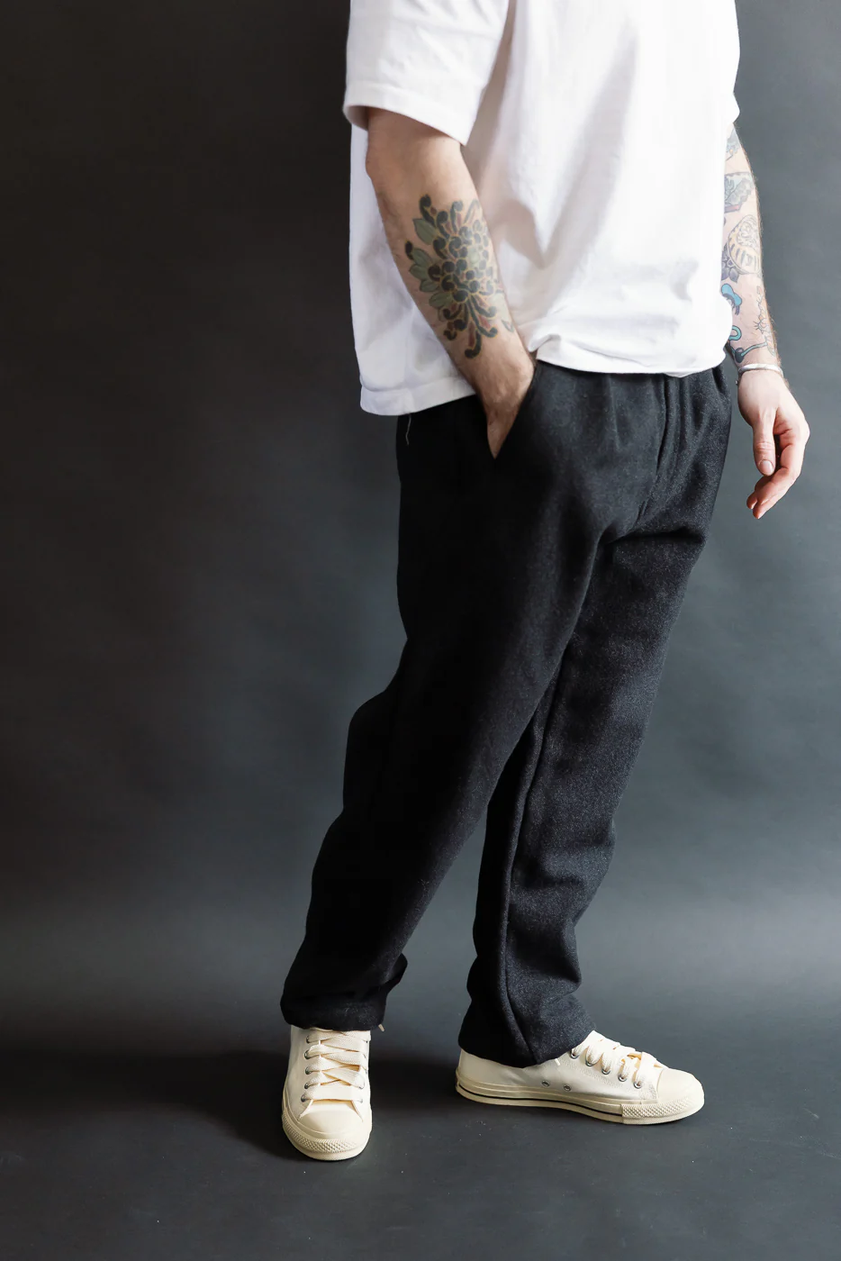 3315-BTC - EZ Lax 4 Basket Tweed Pants - Charcoal - Image 11