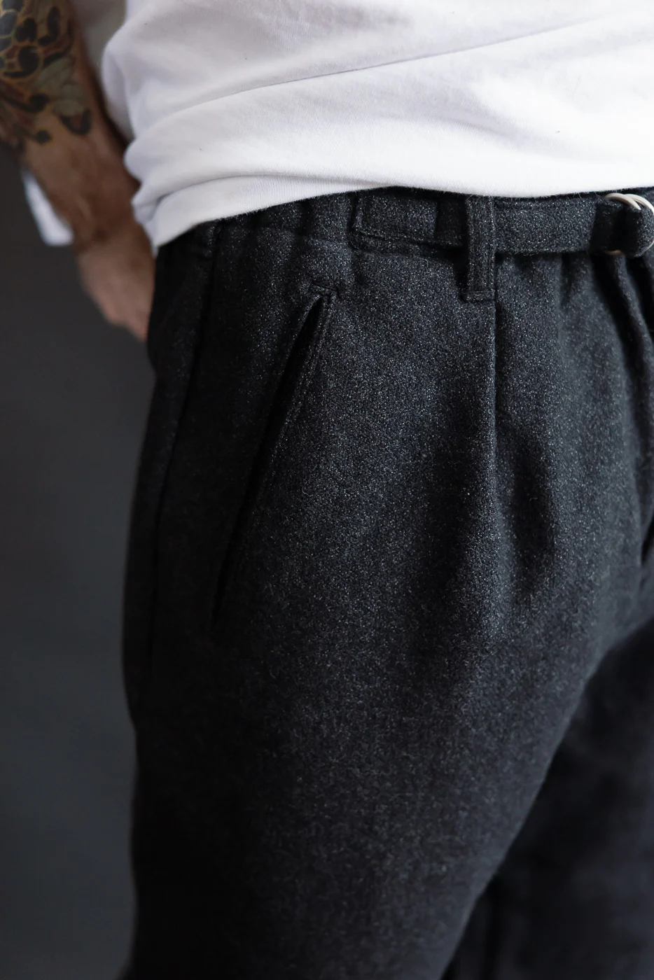 3315-BTC - EZ Lax 4 Basket Tweed Pants - Charcoal - Image 18