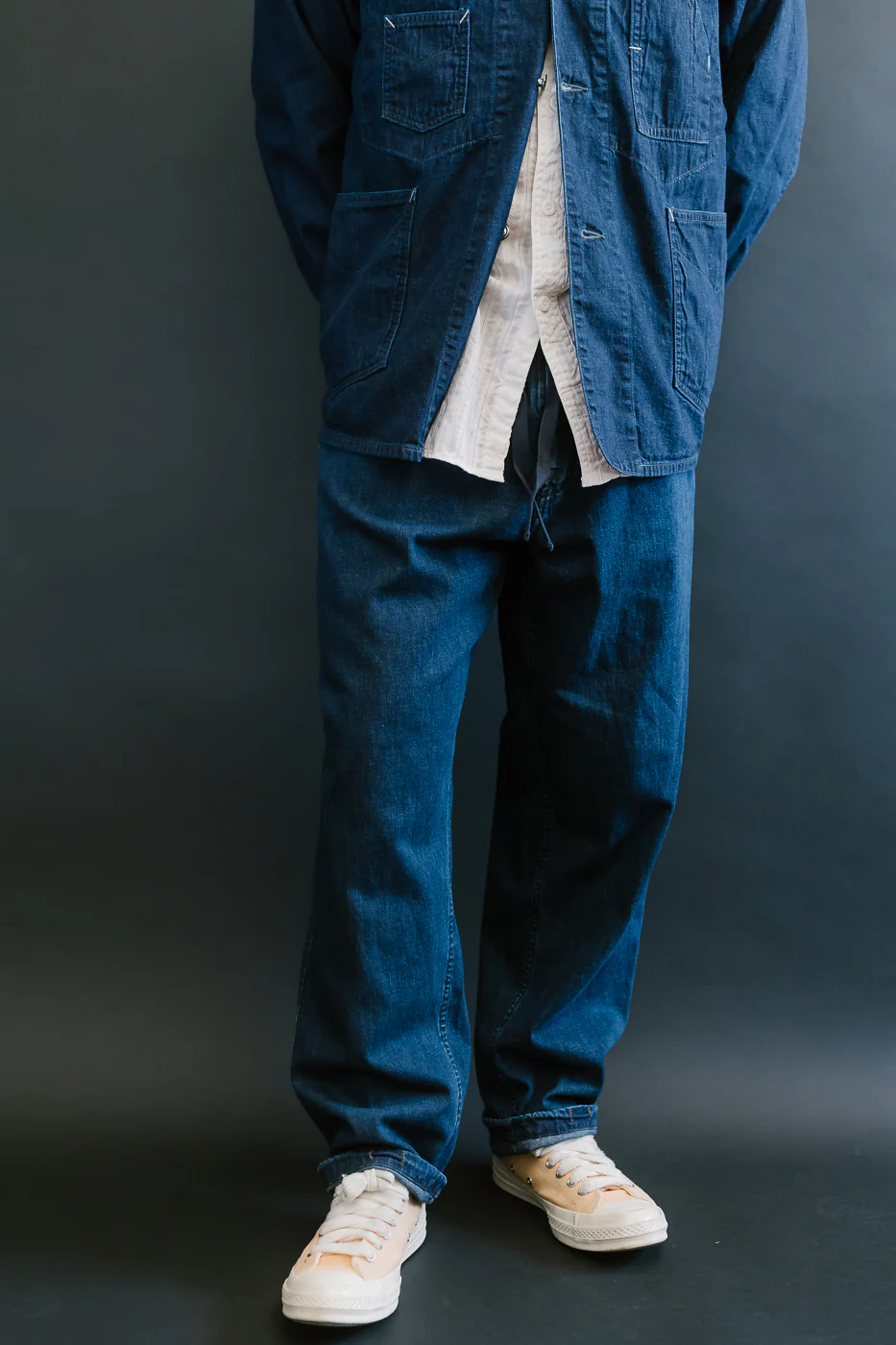 3319-8DI - E-Z Chinois De Luxe 8oz Denim Pants - Deep Wash Indigo - Image 10