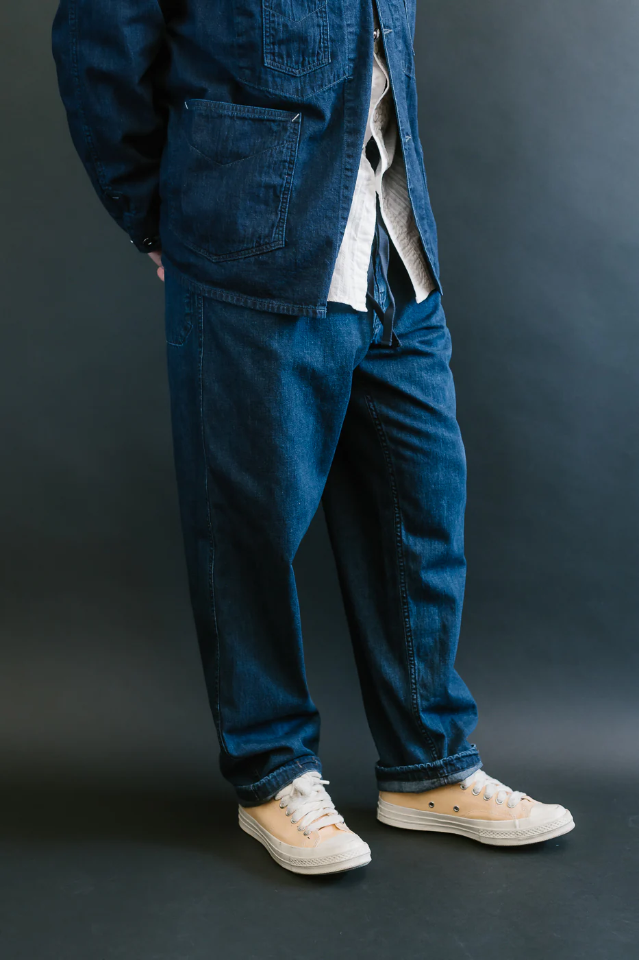 3319-8DI - E-Z Chinois De Luxe 8oz Denim Pants - Deep Wash Indigo - Image 11