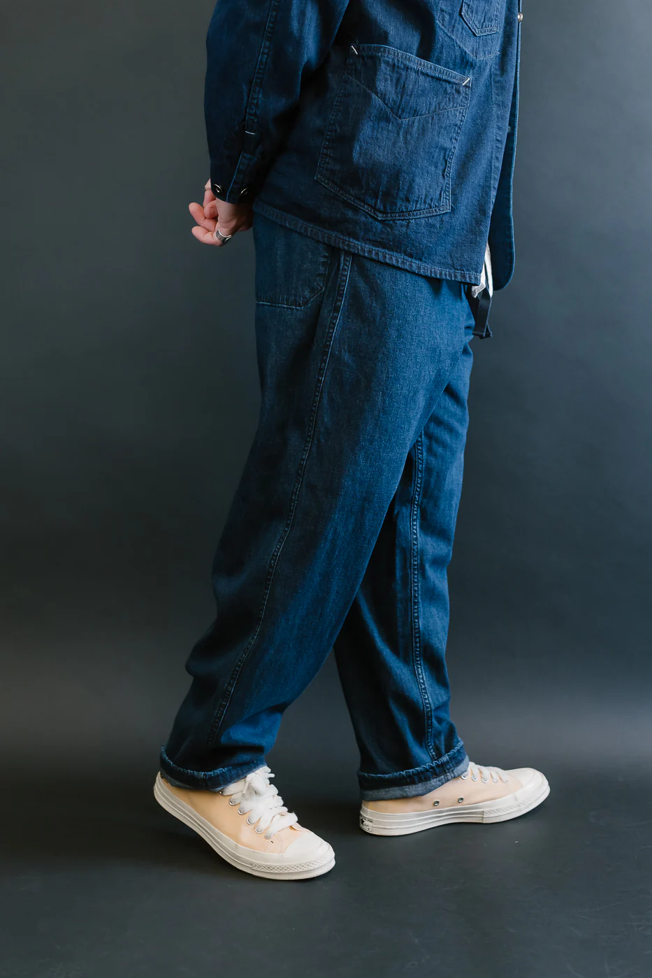 3319-8DI - E-Z Chinois De Luxe 8oz Denim Pants - Deep Wash Indigo - Image 12