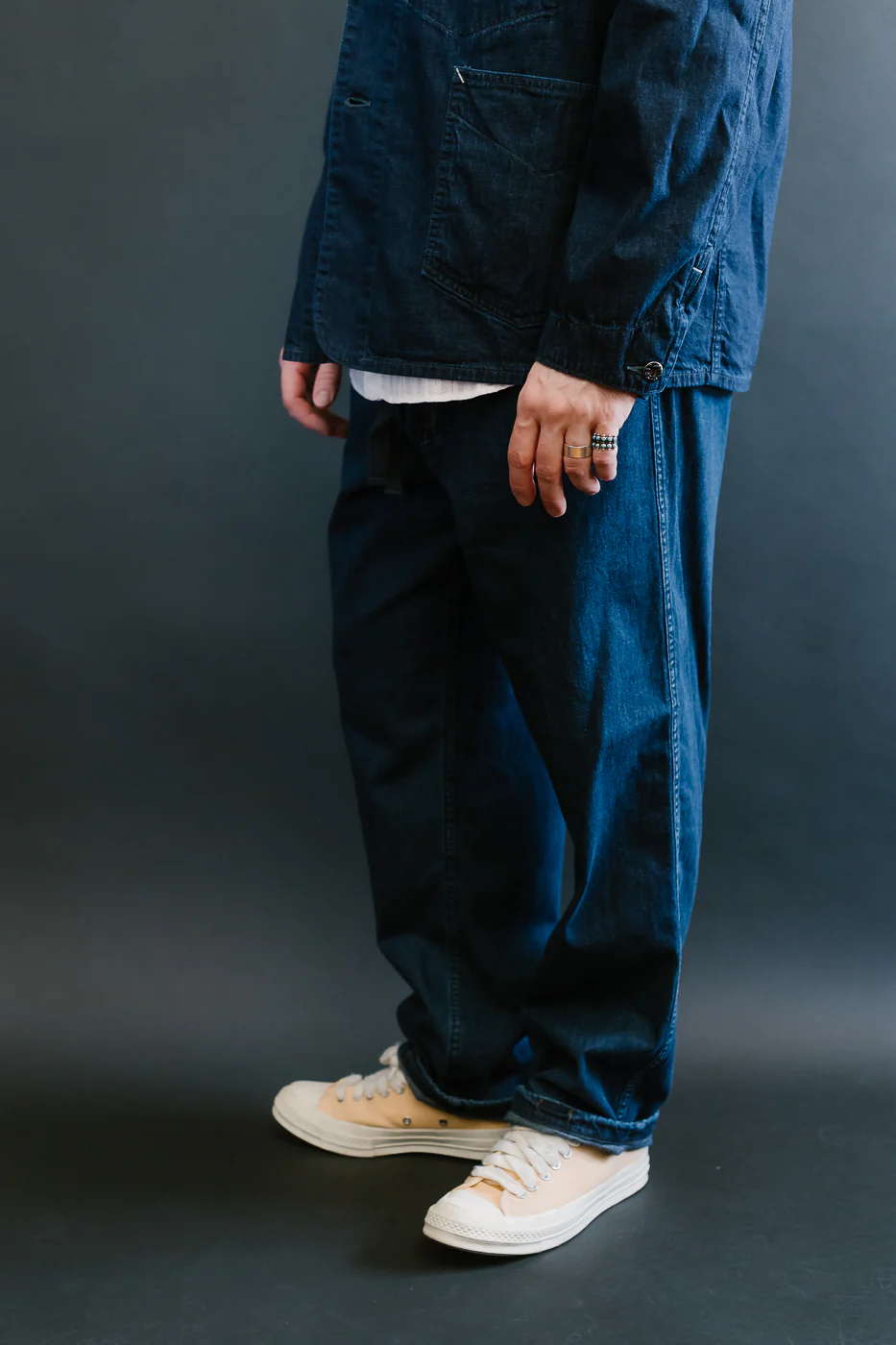 3319-8DI - E-Z Chinois De Luxe 8oz Denim Pants - Deep Wash Indigo - Image 15